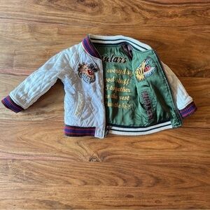 Bit'z Kids Reversible Toddler Satin Embroidered Bomber Jacket